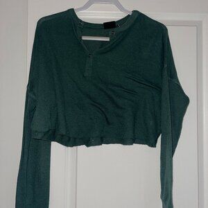 Urban Outfitters Green Long Sleeve Shirt